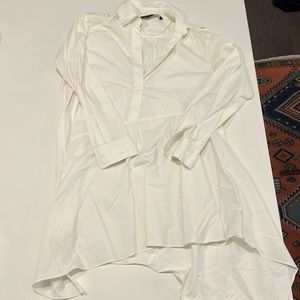 Zara Asymmetrical White Blouse/Tunic